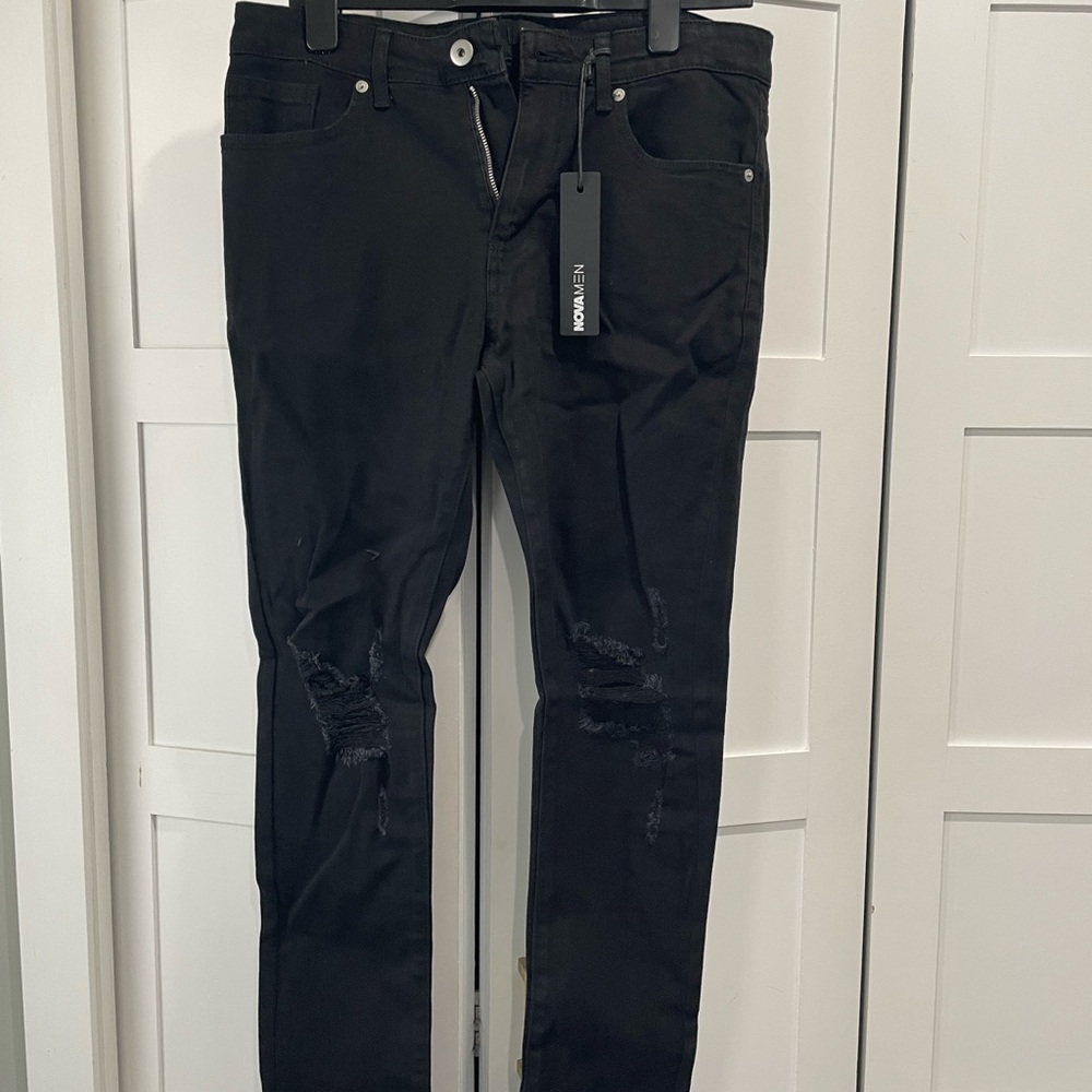 Fashion Nova Black Distressed Men Jeans